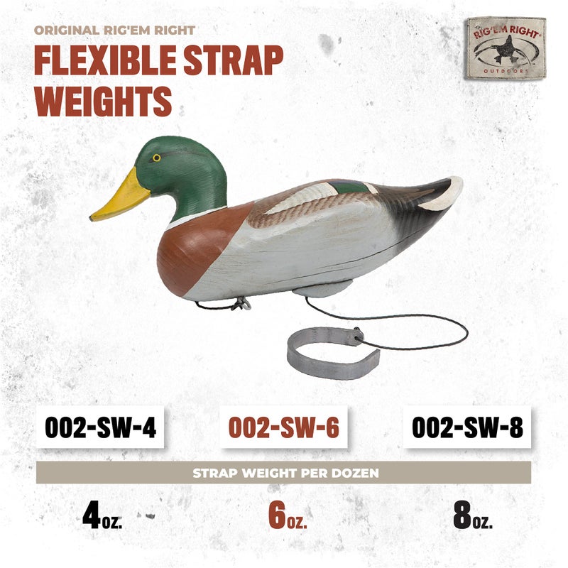 Rig Em Right Rig'Em Right Waterfowl Flexible Strap Weights for Anchoring Decoys to The Ground (6-oz Weights/Per Dozen) - Image 4